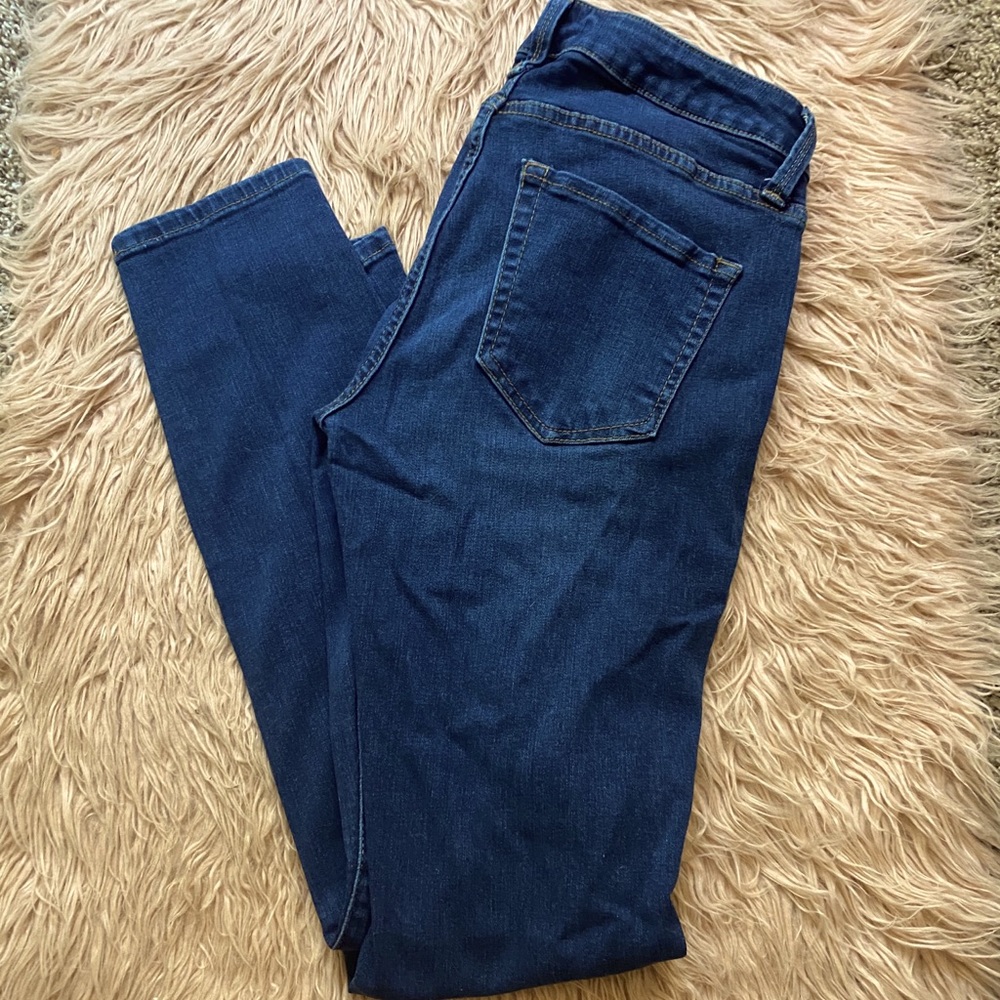 Dark blue straight leg jeans